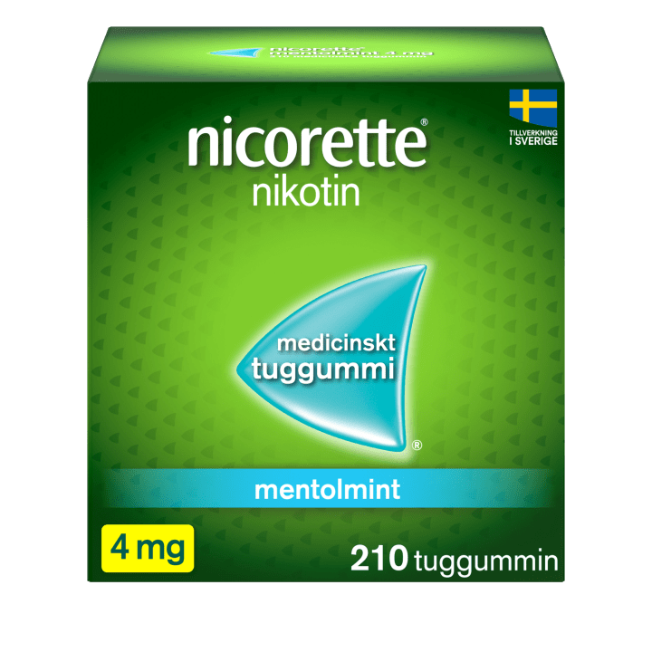 Nicorette Mentolmint medicinskt tuggummi 4 mg 210 st Nicorette