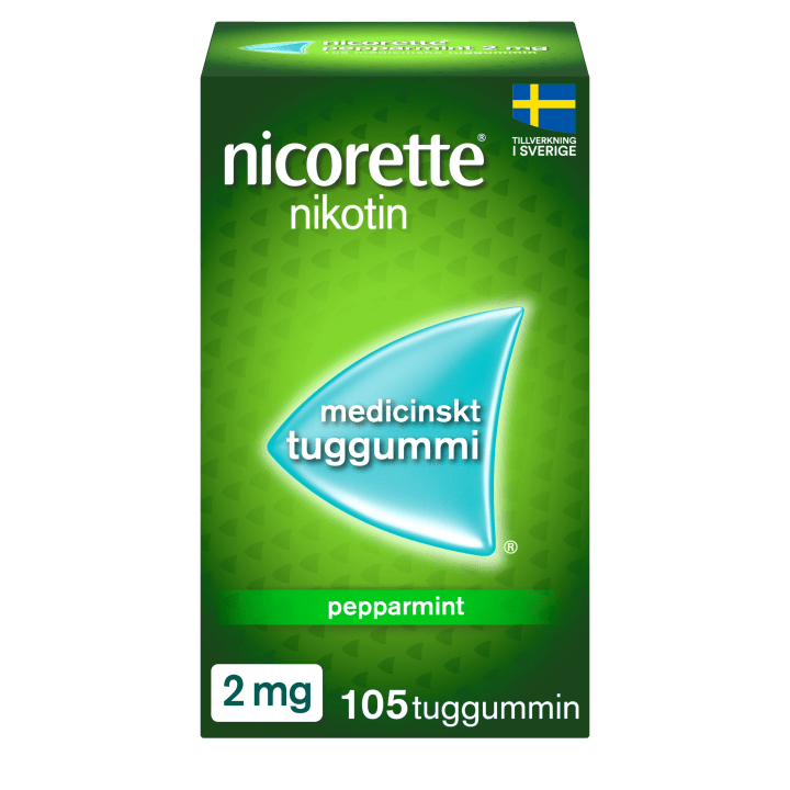 Nicorette Pepparmint medicinskt tuggummi 2 mg 105 st Nicorette