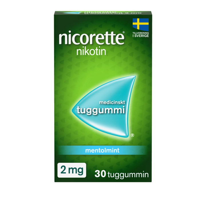 Nicorette Mentolmint medicinskt tuggummi 2 mg 30 st Nicorette