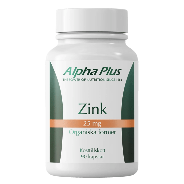 Alpha Plus Zink 25 mg 90 kapslar Alpha Plus