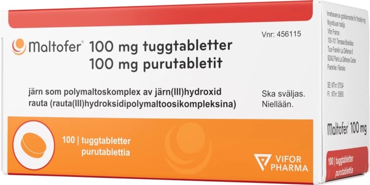 Maltofer tuggtablett 100mg, 100 st Maltofer
