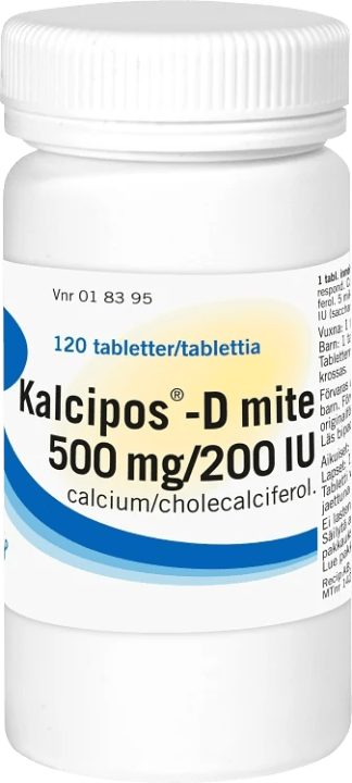 Kalcipos-D mite filmdragerad tablett 500 mg/200 IE 120 st Kalcipos