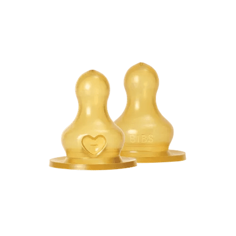 BIBS Baby Bottle Nipple Round Latex Medium Flow 2-pack Bibs