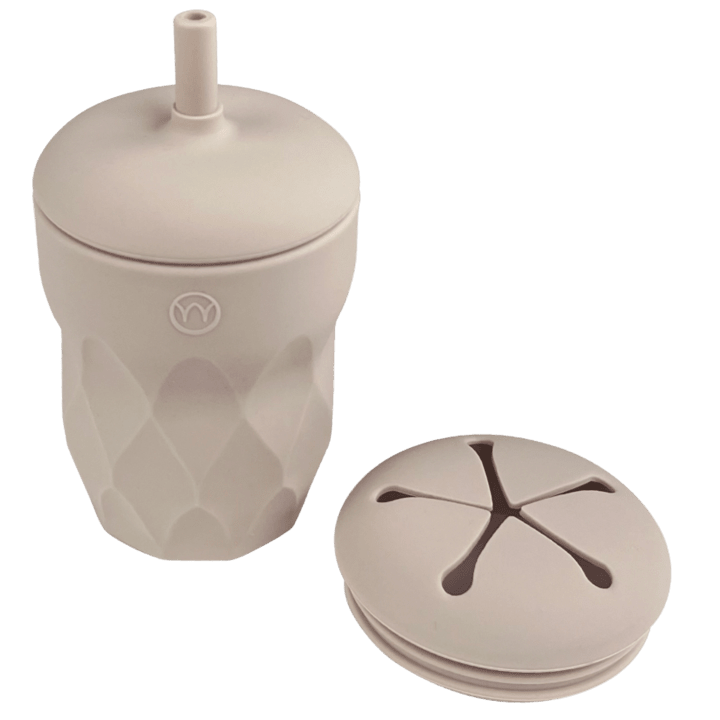 Najell Barnmugg Med Sugrör & Snacklock Dune Beige Najell