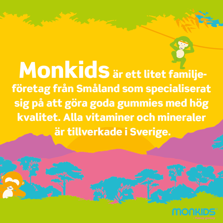 Monkids C-vitamin+Zink Fruktsmak Tonår Tuggtablett 60 st Monkids