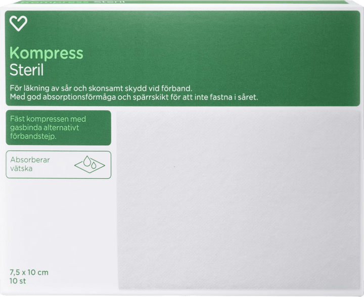 Hjärtats Kompress Steril 7,5cm x 10cm 10st Hjärtats