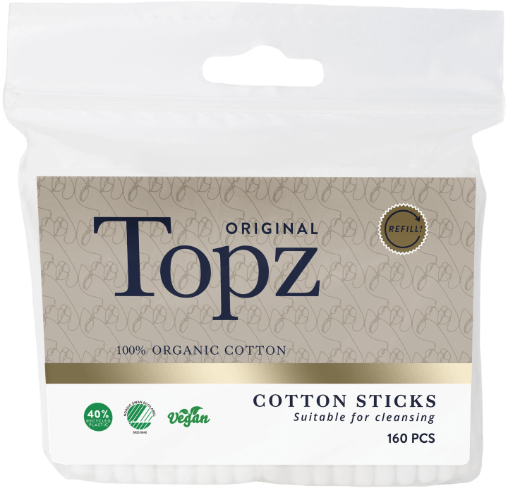 Topz Premium Original Organic Cotton Sticks Refill 160 st Topz
