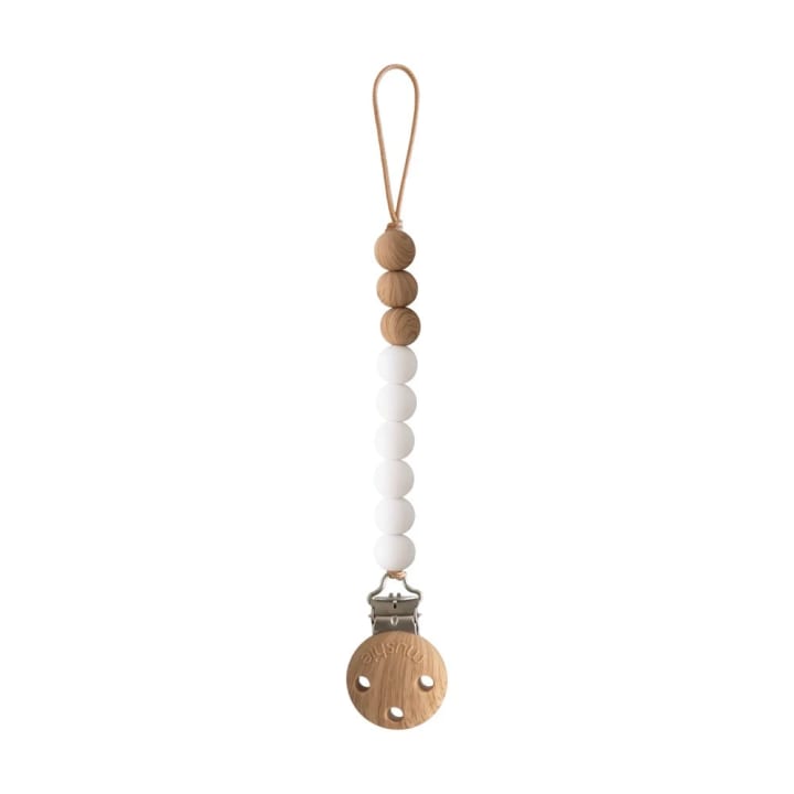 Mushie Pacifier Clip Eva White Mushie
