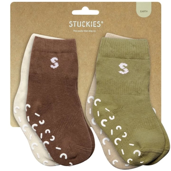 STUCKIES Strumpor i bomull Earth 4- pack 22/24 STUCKIES