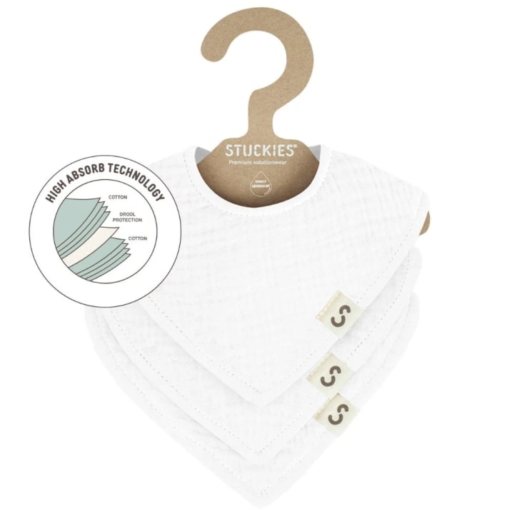 STUCKIES Högabsorberande dregglisar 3-pack White STUCKIES