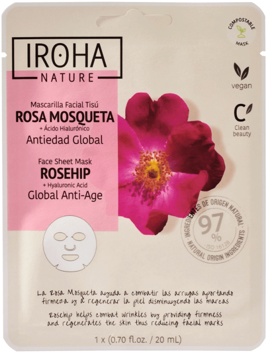 Iroha Nature Anti-Age Rosehip Face Sheet Mask 20 ml Iroha Nature