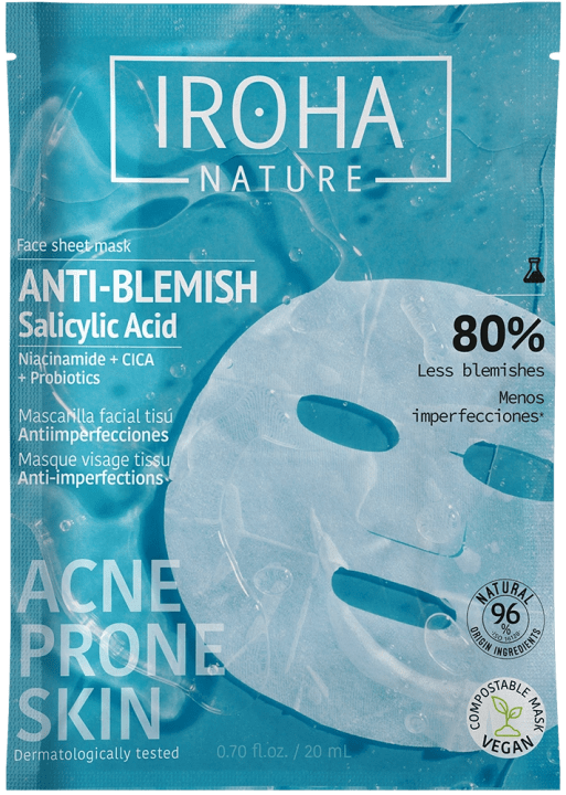 Iroha Nature Anti-Blemish Salicylic Acid Face Sheet Mask 20 ml Iroha Nature