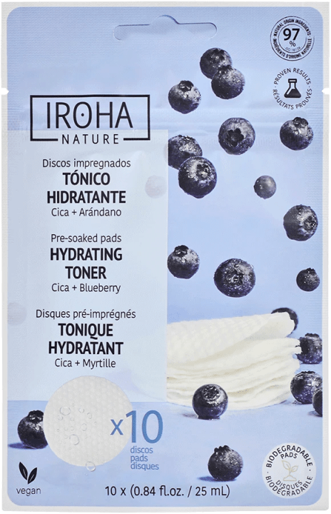 Iroha Nature Hydrating Toner Pads Cica + Blueberry Iroha Nature