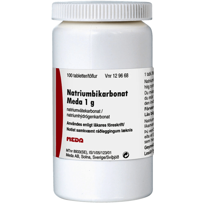 Natriumbikarbonat Meda tablett 1 g 100 st Natriumbikarbonat