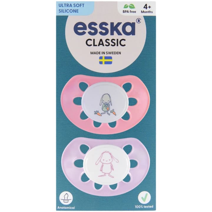 ESSKA Classic 4+m Silikon Rosa 2-pack Esska