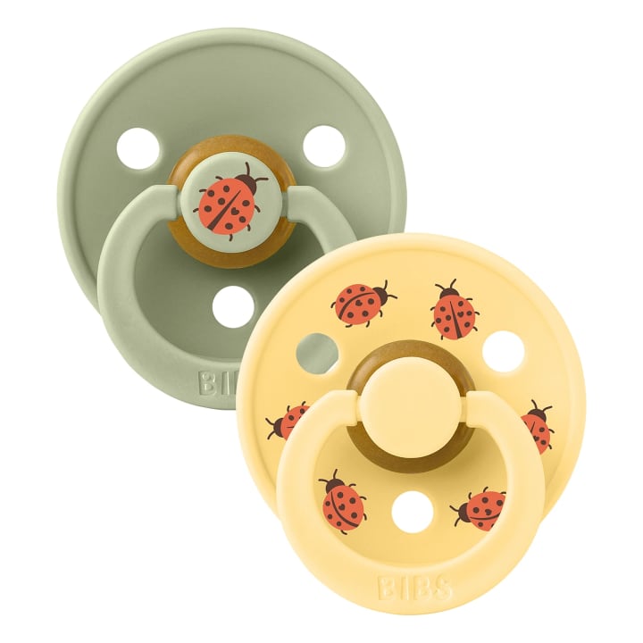 BIBS Napp Studio Colour Ladybug Latex Sage Mix 2-pack Size 1 Bibs