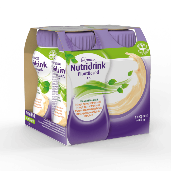 Nutridrink Plantbased Mango-Passionsfrukt 4x200 ml Nutridrink