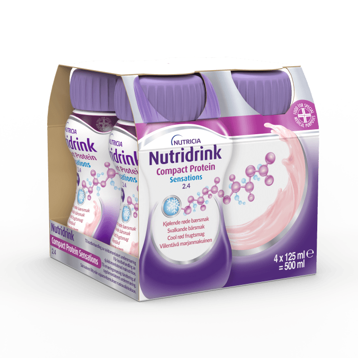 Nutridrink Compact Protein Sensations Svalkande Röda Bär 4 x 25 ml Nutridrink