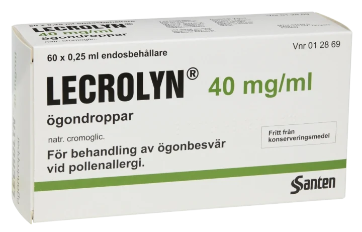 Lecrolyn ögondroppar i endosbehållare 40 mg/ml 60 st Lecrolyn