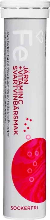 Hjärtats Järn + Vitamin C Brus Svartvinbär 20 st Hjärtats