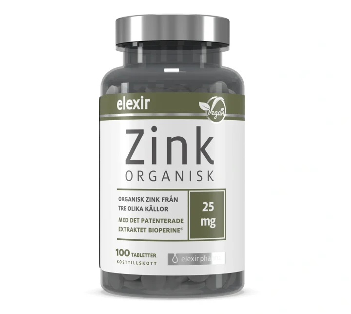 Elexir Organisk Zink 25 mg 100 tabletter Elexir Pharma