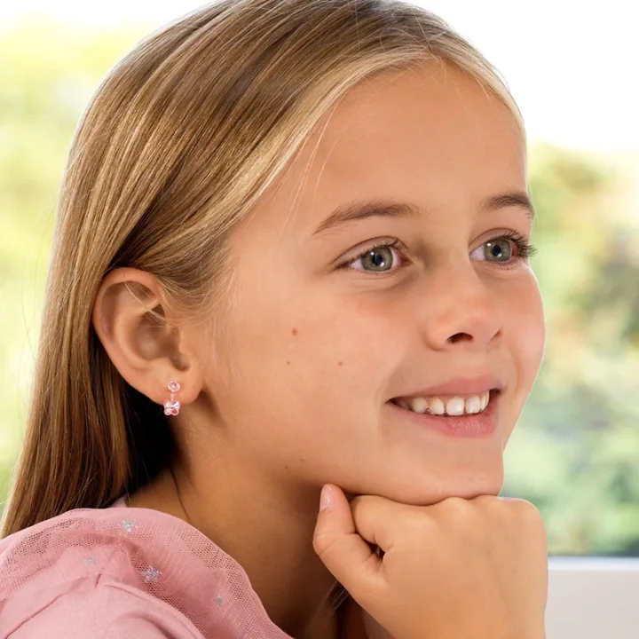 Blomdahl Örhängen Pendant Butterfly Light Rose Blomdahl