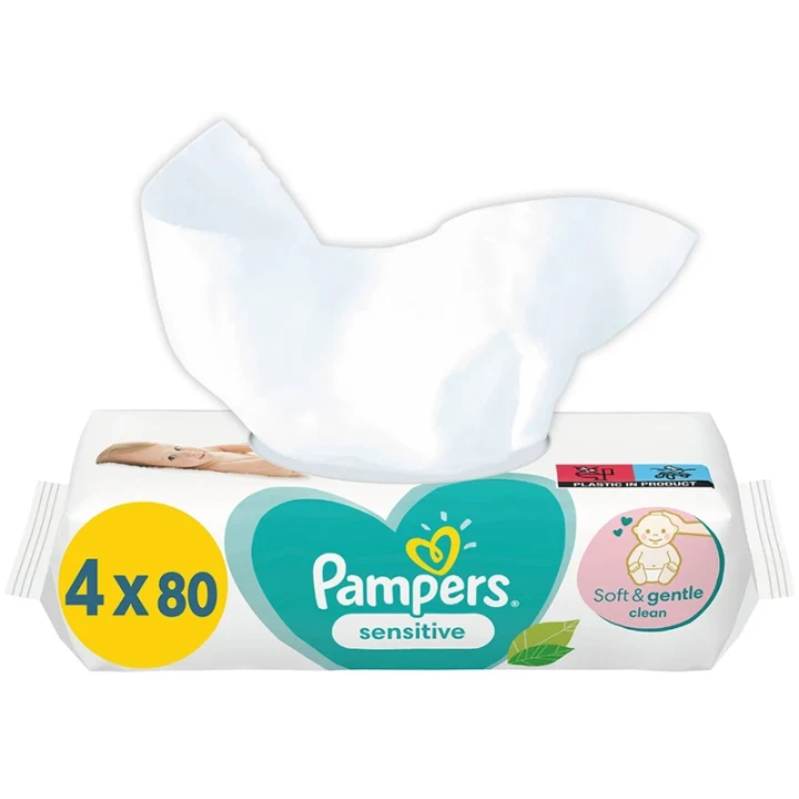 Pampers Sensitive Baby Våtservetter 4-pack, 320 st Pampers