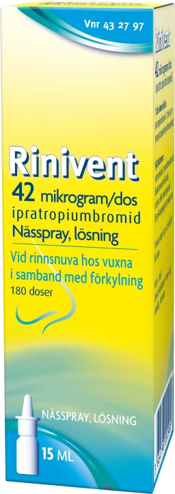 Rinivent Nässpray 42 mikrogram/dos 15 ml Rinivent