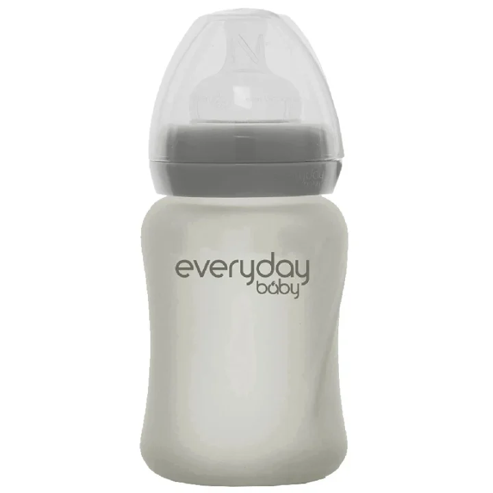 Everyday Baby Nappflaska Glas Healthy + Quiet Grey 150 ml Everyday Baby