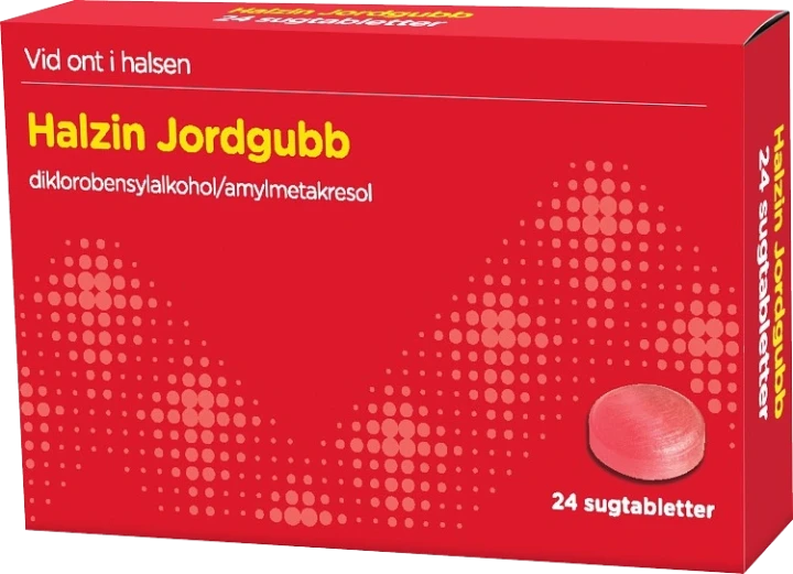 Halzin Jordgubb Sugtablett Blister, 24tabletter ABECE