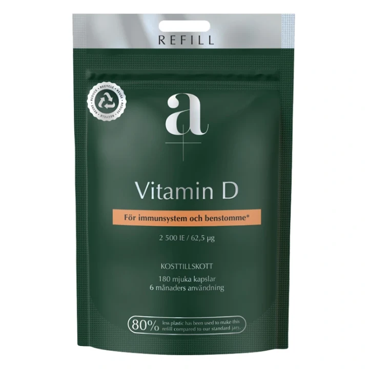 A+ Vitamin D 2500iE REFILL 180 mjuka kapslar A+