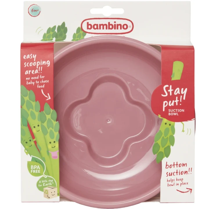 Bambino Stay Put! Suction bowl Cerise Bambino