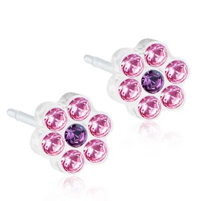 Blomdahl Örhängen Daisy 6 mm Light Rose/Amethyst Blomdahl