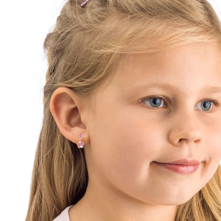 Blomdahl Örhängen Pendant Flower Light Rose 4/6 mm Blomdahl