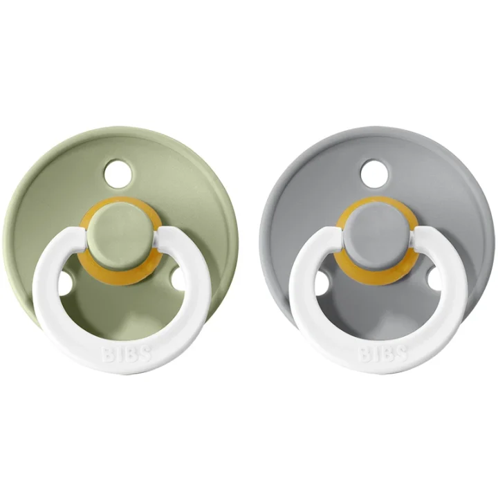 BIBS Colour Latex Size 2 Sage Glow/Cloud Glow 2-pack Bibs