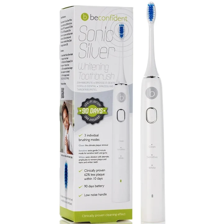Beconfident Sonic Silver Toothbrush White/Silver Beconfident