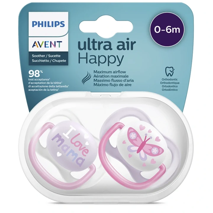 Philips Avent Ultra Air Napp 0-6 mån Mamma/Fjäril 2-pack Philips Avent