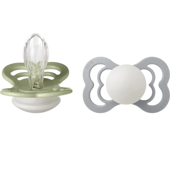 BIBS Supreme Silicone Sage Glow/Cloud Glow 2-pack Size 2 Bibs
