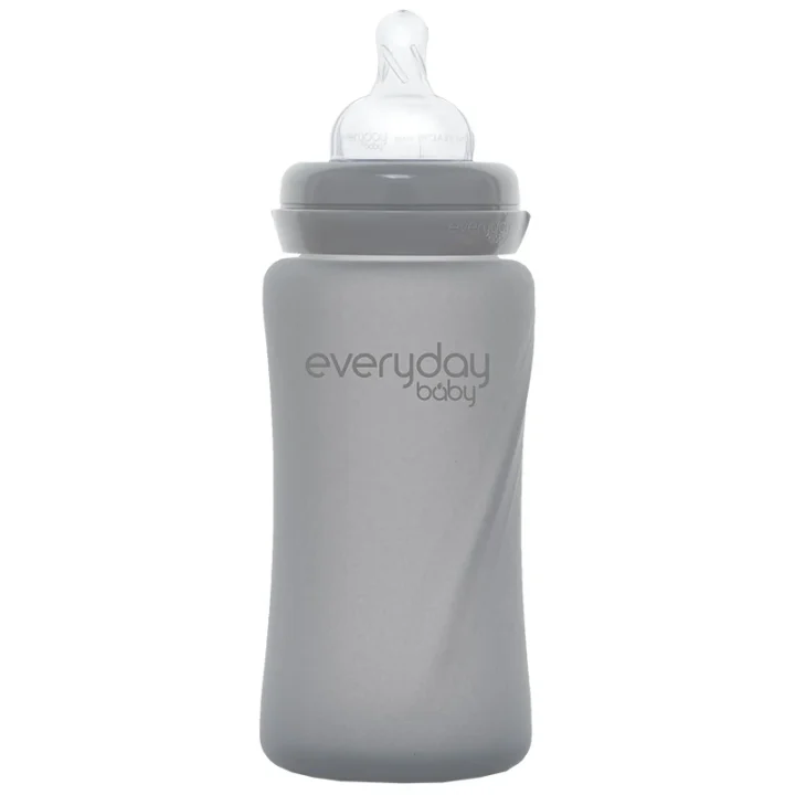 Everyday Baby Nappflaska Glas Healthy + Quiet Grey 240 ml Everyday Baby