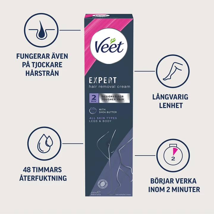 Veet Expert Hair Removal Cream All Skin Types Legs & Body 200 ml Veet