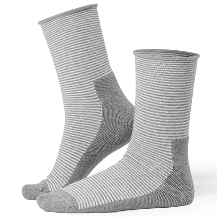 Life Wear Diabetesstrumpa Bomull Grå Rand 43/45 Life Wear