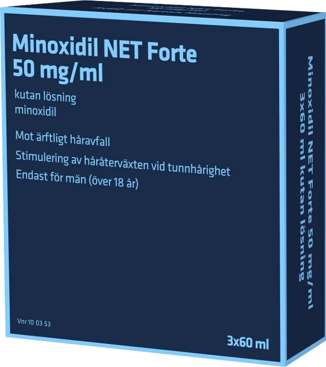 Minoxidil NET Forte Kutan lösning 50mg/ml Flaska, 3x60ml Minoxidil