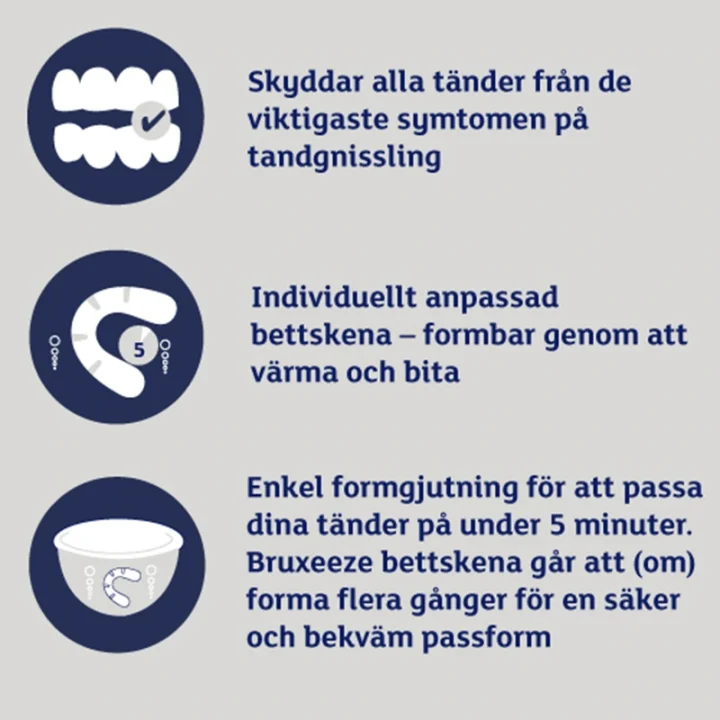 Bruxeeze Night Guard Bettskena vid tandgnissling 2st Bruxeeze