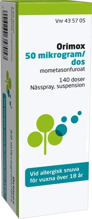 Orimox Orifarm Nässpray suspension 50 µg/dos 140 doser Orifarm