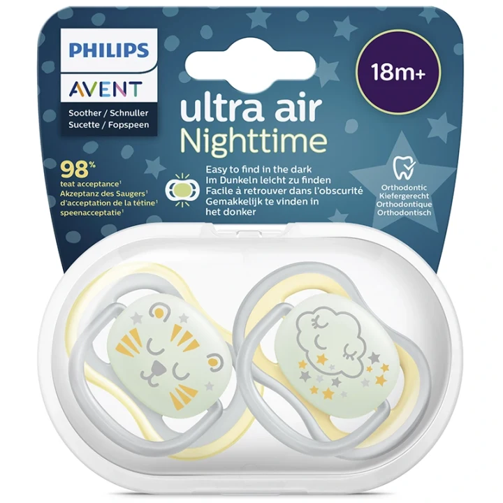 Philips Avent Ultra Air Nattnapp 18 mån+ Tiger/Moln 2-pack Philips Avent