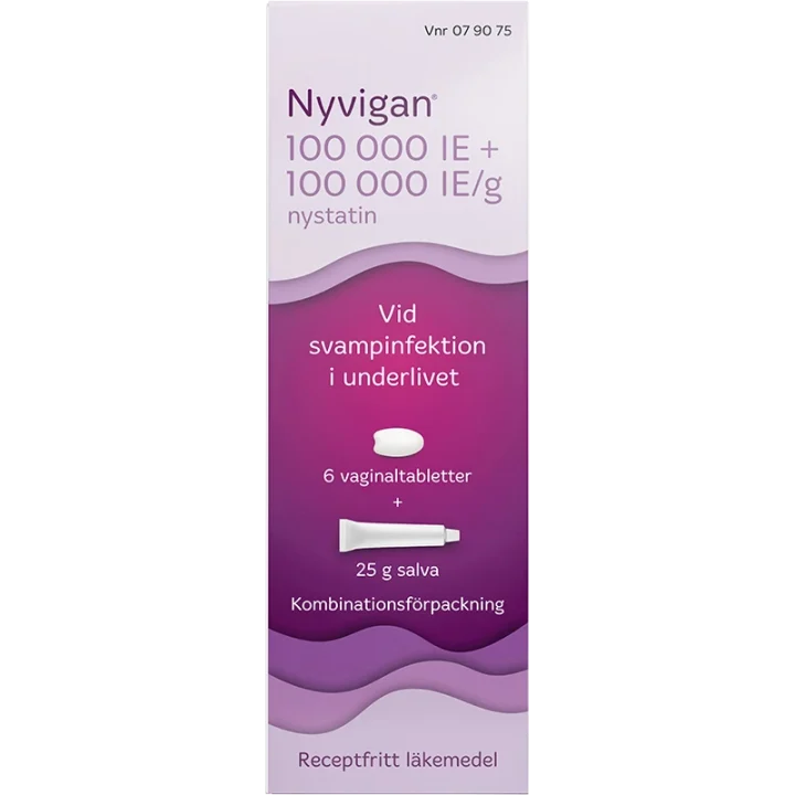 Nyvigan Salva + vaginaltablett 100000IE/g+100000IE Tub + Blister, 25g + 6 tabletter Nyvigan
