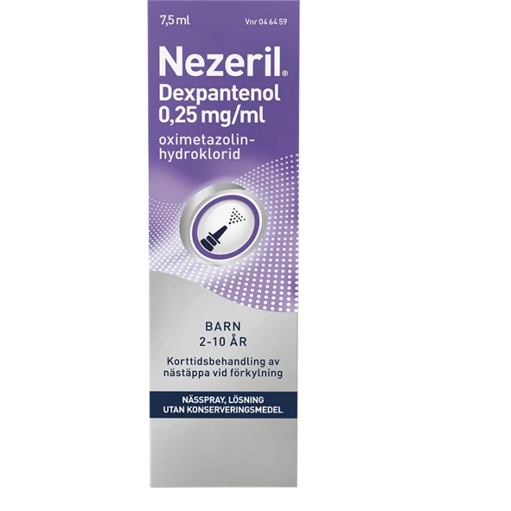 Nezeril Dexpantenol Nässpray, lösning 0,25mg/ml, 7,5ml Nezeril