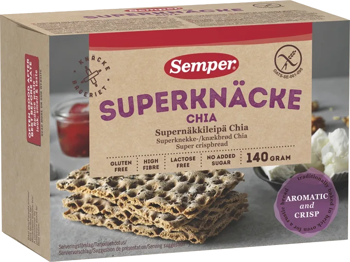 Semper glutenfritt Superknäcke Chia 140 g Semper