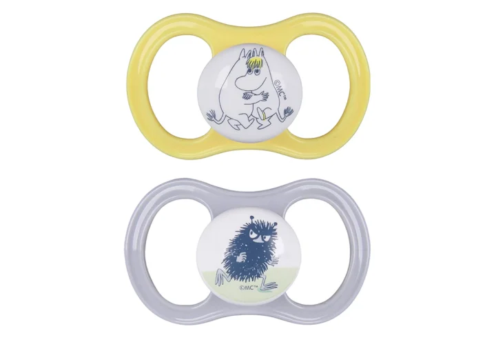 ESSKA Happy Muminedition Napp + 4 månader 2-pack gul/grå Esska