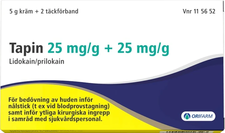 Tapin kräm 25 mg/g + 25 mg/g 5 g Tapin